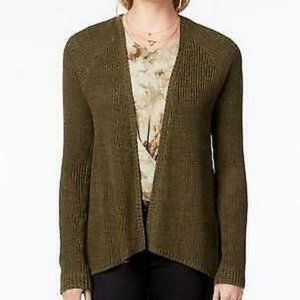 OH! Mg Juniors Open-Front Cardigan Olive, Size Medium